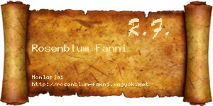 Rosenblum Fanni névjegykártya